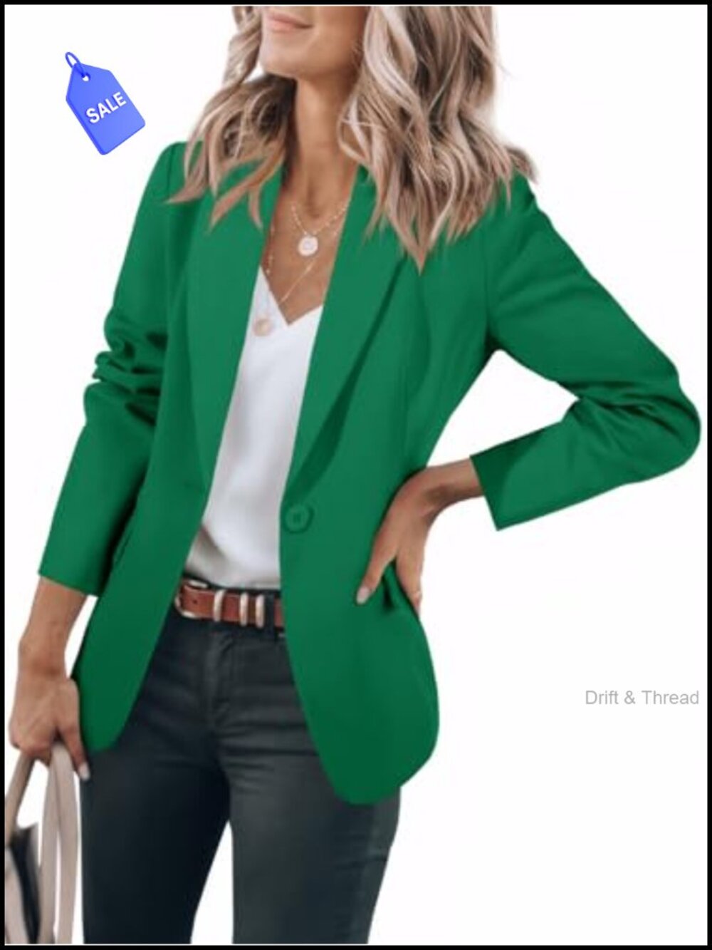 Cicy Bell Womens Casual Blazer Long Sleeve Open Front Business Casual
